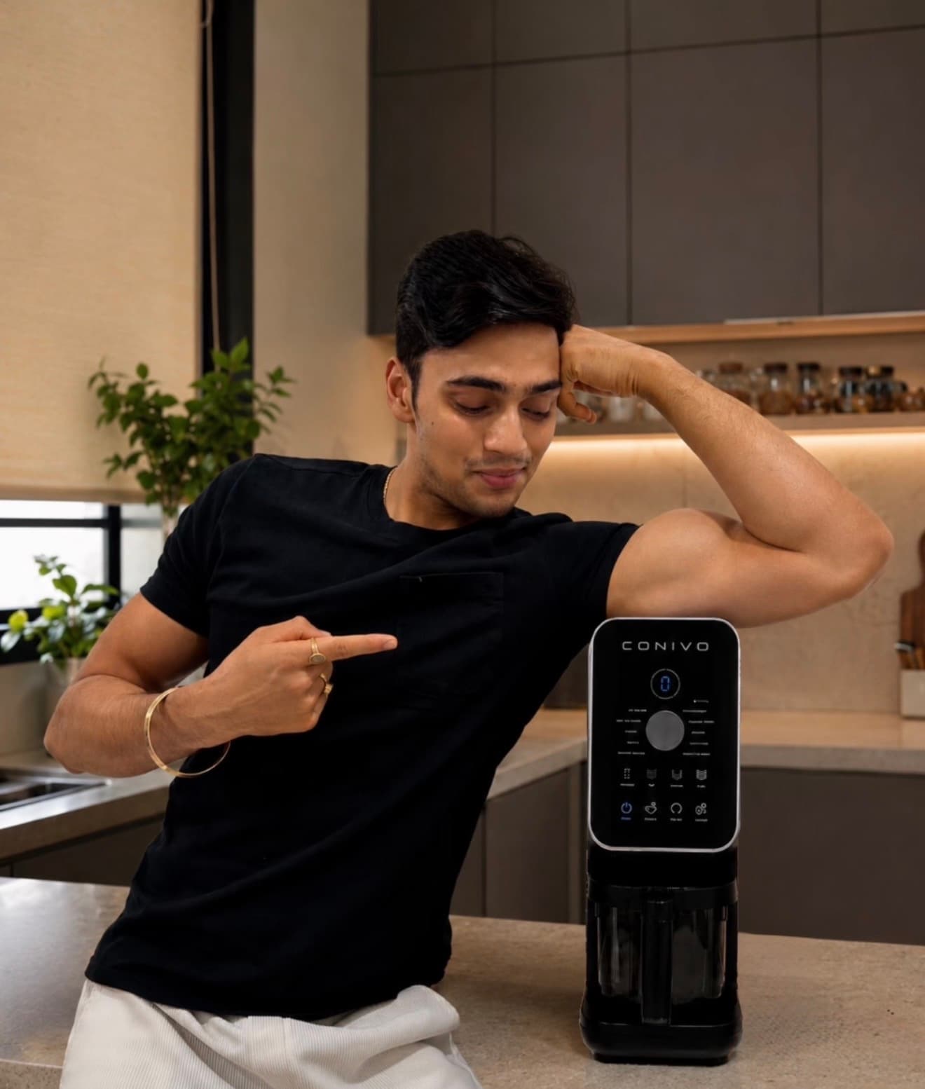 Dev Shashwat, Founder of CONIVO, with the CONIVO Scooper